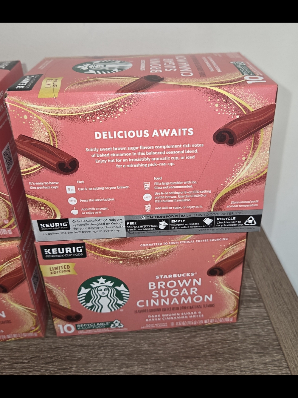 Lot of 4 Starbucks Brown Sugar Cinnamon 10 K-Cup Coffee Pods Exp 11-2026. - Picture 5 of 7